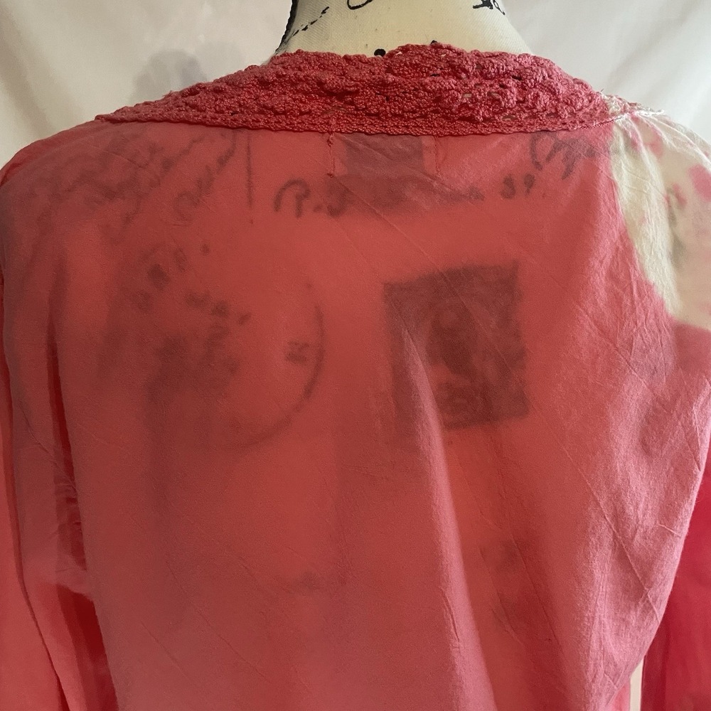 Bleu Clair Claire Pettibone Coverup Tunic Pink Tie Dye‎ Made USA Women's Medium - Picture 10 of 10